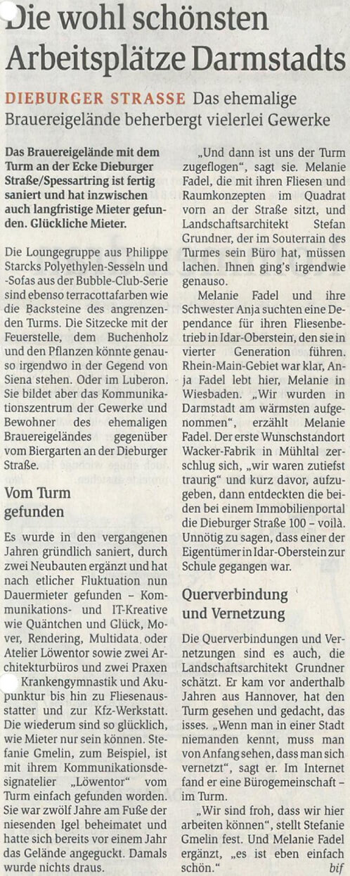 Fadel Raumidee Aktuelles Nachmietersuche Büro Zeitungsbericht