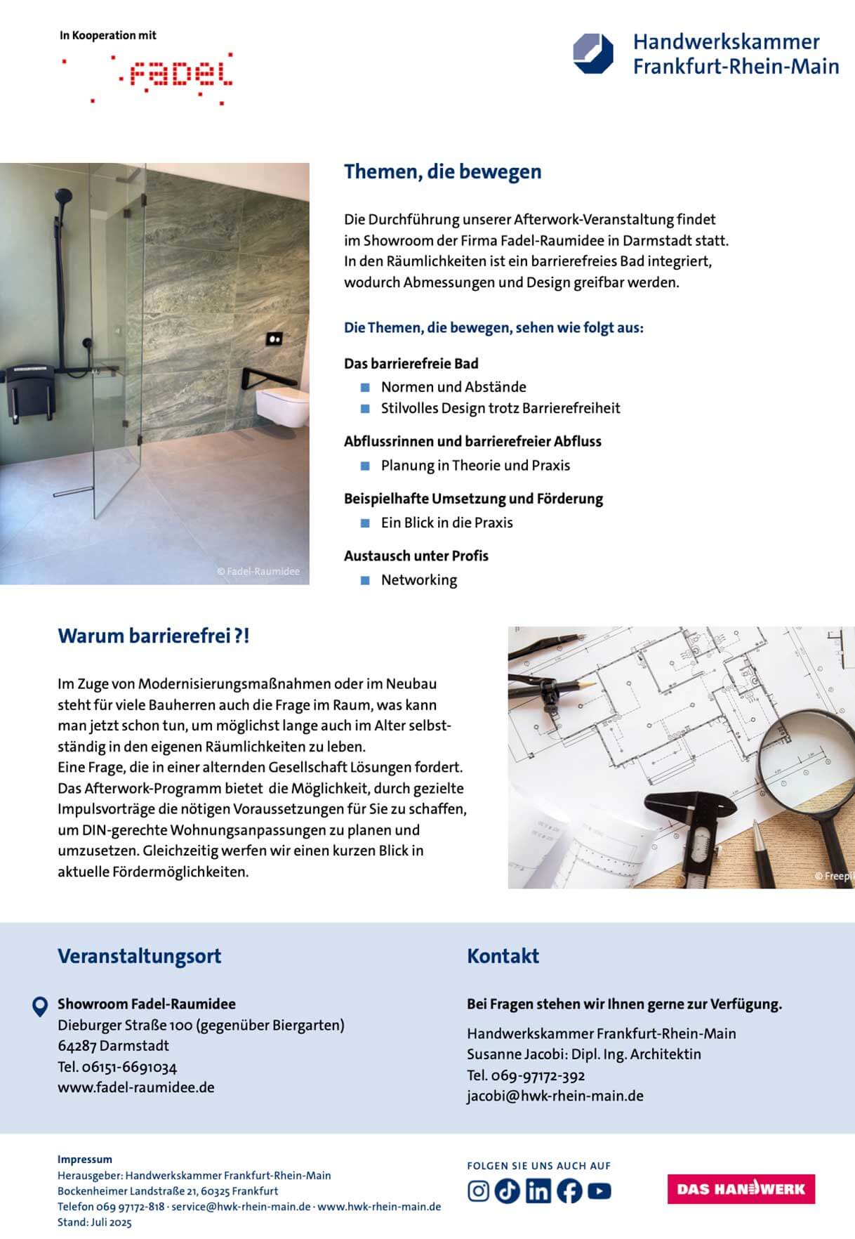 Fadel Raumidee Events HWK Barrierefreie Bäder Einladung